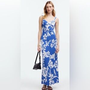 Madewell Blue and White Patterned Dress size 8